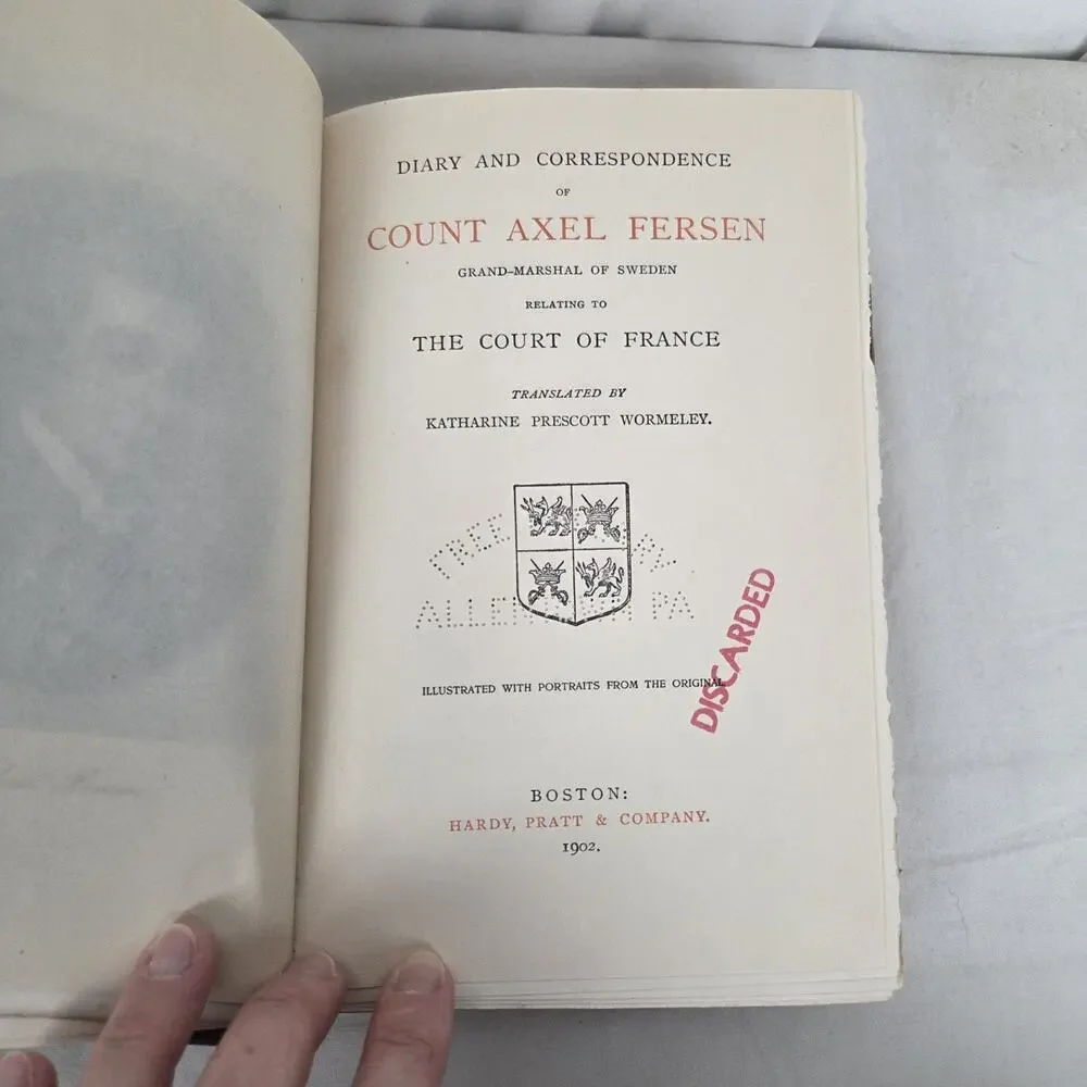 Diary & Correspondence of Count Axel Fersen Limited Numbered Marie Antoinette